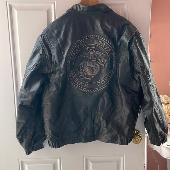 Mens Marine Corps Leather Jacket - Picture 1 of 5
